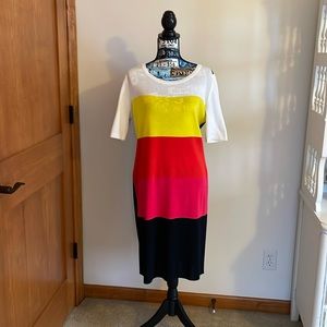 Dress by exclusively, Misook, mid knee size XL